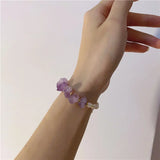 Freshwater Pearls Bracelet with Amethysts and Purple Crystal