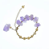 Freshwater Pearls Bracelet with Amethysts and Purple Crystal