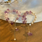 Freshwater Pearls Bracelet with Amethysts and Purple Crystal