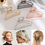 Geometric Hair Claw Clamp Metal Hair Crab Moon Shape Hair Clip