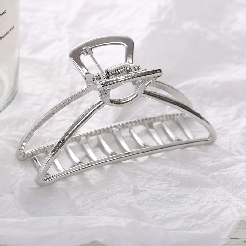 Geometric Hair Claw Clamp Metal Hair Crab Moon Shape Hair Clip