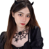 Spider Web Pendant Necklace Halloween Party Choker