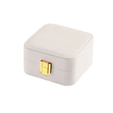 Portable Jewelry Case Rings Earrings PU Leather Lightweight Travel