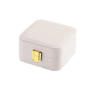 Portable Jewelry Case Rings Earrings PU Leather Lightweight Travel