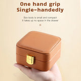 Portable Jewelry Case Rings Earrings PU Leather Lightweight Travel