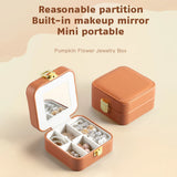 Portable Jewelry Case Rings Earrings PU Leather Lightweight Travel