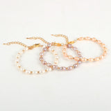Pink Purple Baroque Pearl Bangle Wedding Jewelry