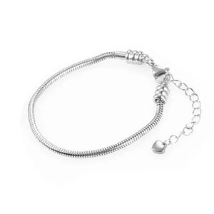 Stainless Steel Slider Charms Bracelet Snake Chain 3mm