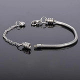 Stainless Steel Slider Charms Bracelet Snake Chain 3mm