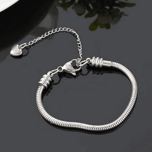 Stainless Steel Slider Charms Bracelet Snake Chain 3mm