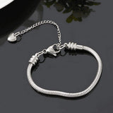 Stainless Steel Slider Charms Bracelet Snake Chain 3mm