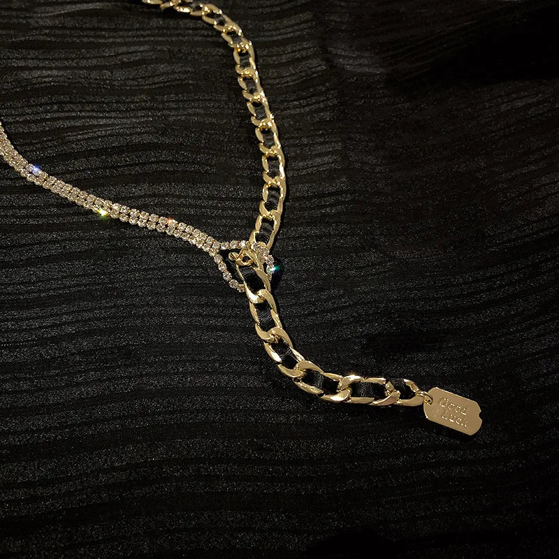 Women Pendant Cord Chokers Thick Chain Necklaces Titanium Stainless Steel