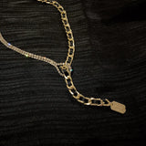 Women Pendant Cord Chokers Thick Chain Necklaces Titanium Stainless Steel