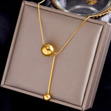 Women Pendant Cord Chokers Thick Chain Necklaces Titanium Stainless Steel