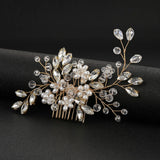 Golden Pearls Wedding Hairpins Hair Clips Crystal Hair Jewelry