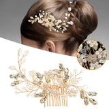 Golden Pearls Wedding Hairpins Hair Clips Crystal Hair Jewelry