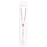 Women Golden Stainless Steel Catholic Rosary Necklace