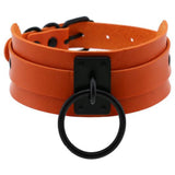 Women Goth Leather Collar Chain Necklace Choker O-ring Sexy Bondage Punk Harness