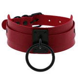 Women Goth Leather Collar Chain Necklace Choker O-ring Sexy Bondage Punk Harness