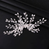 Bridal Rhinestone Hair Clip Wedding Tiara Floral Bride Headwear