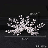 Bridal Rhinestone Hair Clip Wedding Tiara Floral Bride Headwear
