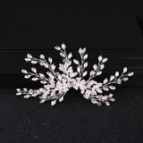 Bridal Rhinestone Hair Clip Wedding Tiara Floral Bride Headwear