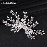 Bridal Rhinestone Hair Clip Wedding Tiara Floral Bride Headwear