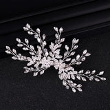 Bridal Rhinestone Hair Clip Wedding Tiara Floral Bride Headwear