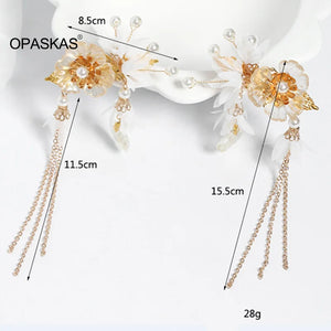 Flower Style Hairpin Retro Element Headdress Fairy Tale Crystal Tassel