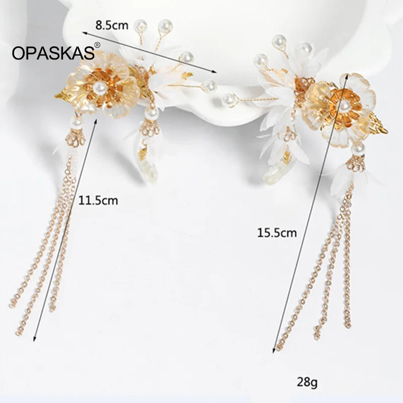 Flower Style Hairpin Retro Element Headdress Fairy Tale Crystal Tassel