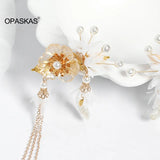 Flower Style Hairpin Retro Element Headdress Fairy Tale Crystal Tassel