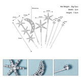 Star Moon Crystal Hairpins Bridal Hair Ornament