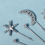 Star Moon Crystal Hairpins Bridal Hair Ornament