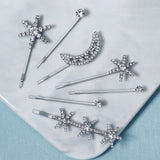 Star Moon Crystal Hairpins Bridal Hair Ornament