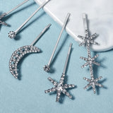 Star Moon Crystal Hairpins Bridal Hair Ornament
