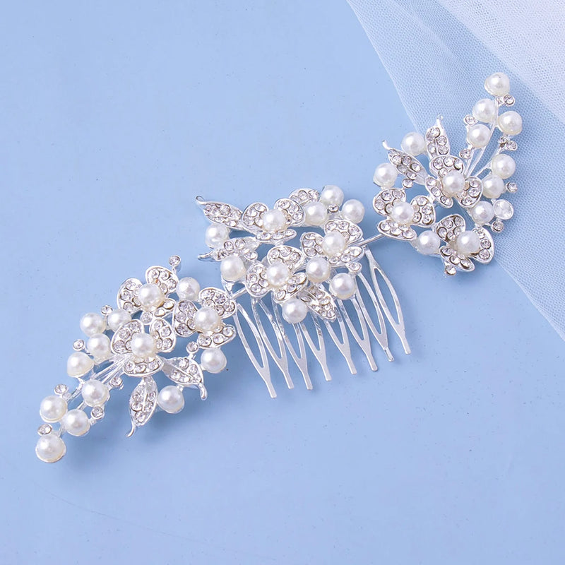 Wedding Hair Comb Rhinestone Pearl Bridal Hair Accessories