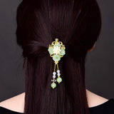 Glass Glazed Flower Hair Claws Ethnic Hairpins Clips Gift for Women