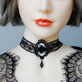 Women Halloween Lace Necklace Decorative Choker Charm Necklace