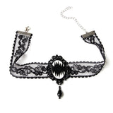 Women Halloween Lace Necklace Decorative Choker Charm Necklace