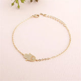 Women Hamsa Crystal Eye Pendant Bracelet Family Gift