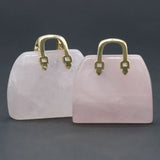 Handbag Shape Stone Ornament Charms Amethysts Rose Quartzs Bead