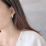 925 Silver Nordic Irregular Shape Earrings Organic Surface Rectangle
