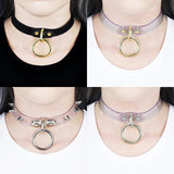 Women Harajuku Dark Rivet Leather Choker Necklace