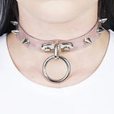 Women Harajuku Dark Rivet Leather Choker Necklace