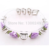 Harajuku Clear Leather Double Spiked Flower Collar Choker