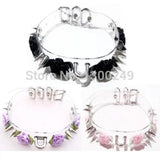 Harajuku Clear Leather Double Spiked Flower Collar Choker