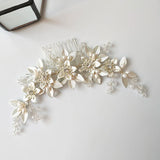 Women Headpiece Freshwater Pearl Headdress Crystal Hair Combs Jewelry