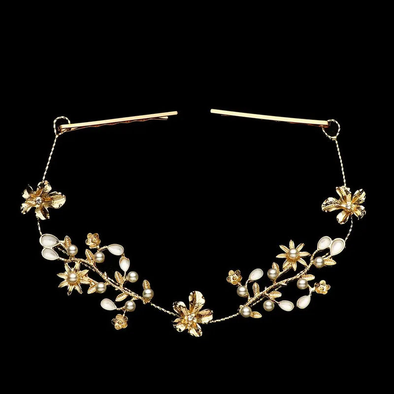 Women Rhinestone Flower Headband Bridal Hairband