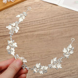 Women Rhinestone Flower Headband Bridal Hairband