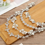 Women Rhinestone Flower Headband Bridal Hairband